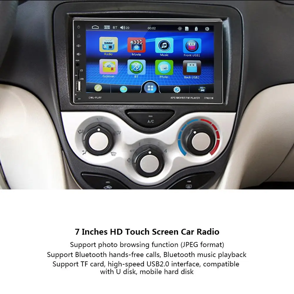 7 дюймов HD сенсорный экран Bluetooth автомобильное радио для автомобиля заднего вида камера стерео MP5 плеер Аксессуары для автомобилей