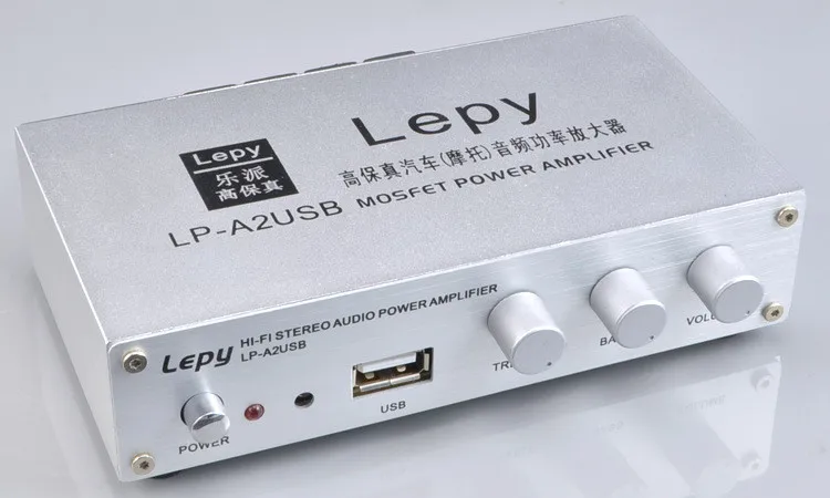 Lepy LP-A2USB 12V Мини автомобиль на дистанционном управлении настольный компьютер Усилитель Поддержка u-диска 15 Вт+ 15 Вт