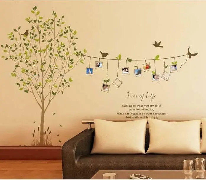 fashion removable pvc wall stickers for bedroom tree, fresh style