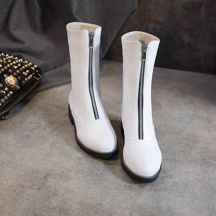 

Big Size 9 10 12 boots women shoes ankle boots for women ladies boots Front zipper with round head