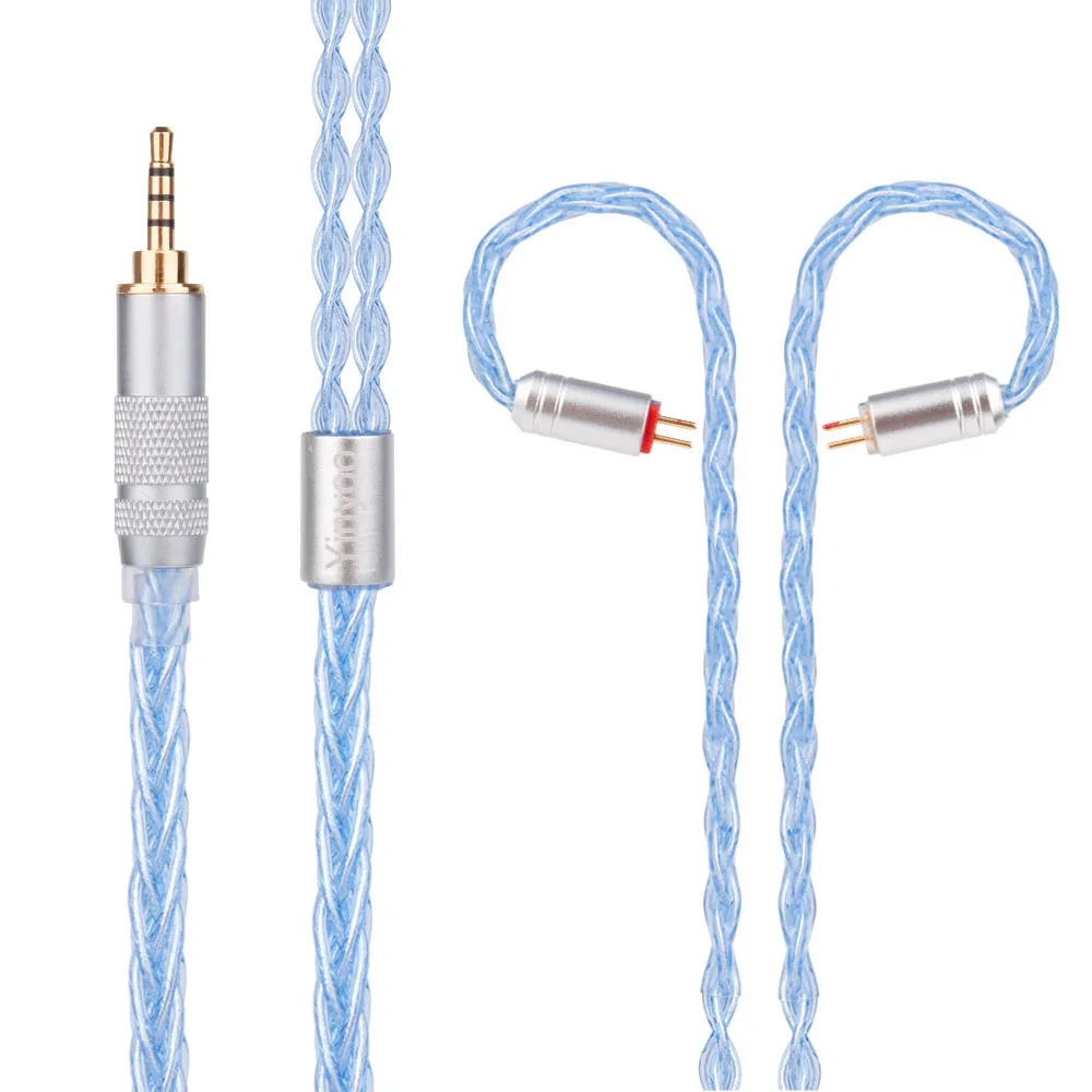 Price Yinyoo 8 Core Silver Plated Copper Cable 2.5 3.5 4.4mm Balanced Earphone Upgrade Cable With MMCX 2Pin ZSN PRO ZSX TRN X6 C12 A10