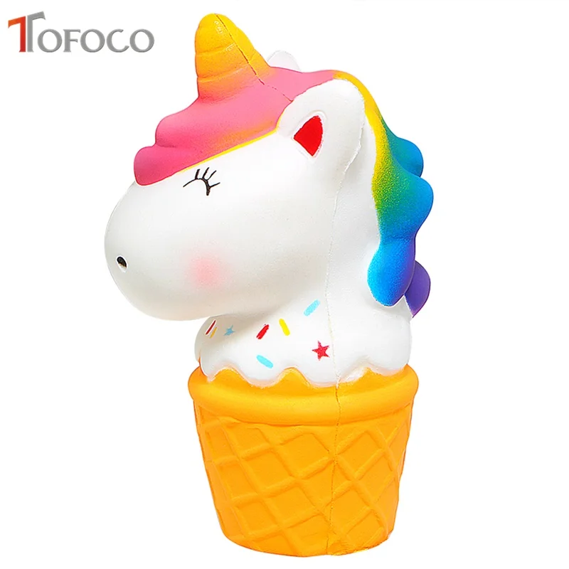 TOFOCO Kawaii мороженое мягкими ООН icorn Jumbo замедлить рост игрушки антистресс Декор торт Squishies Еда Squeeze Ароматические гаджет - Цвет: Многоцветный