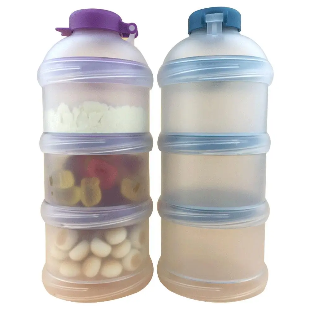 Portable Milk Powder Formula Dispenser Food Container Storage Feeding Box For Baby Kids Toddler Three Grid Baby Food Storage Box