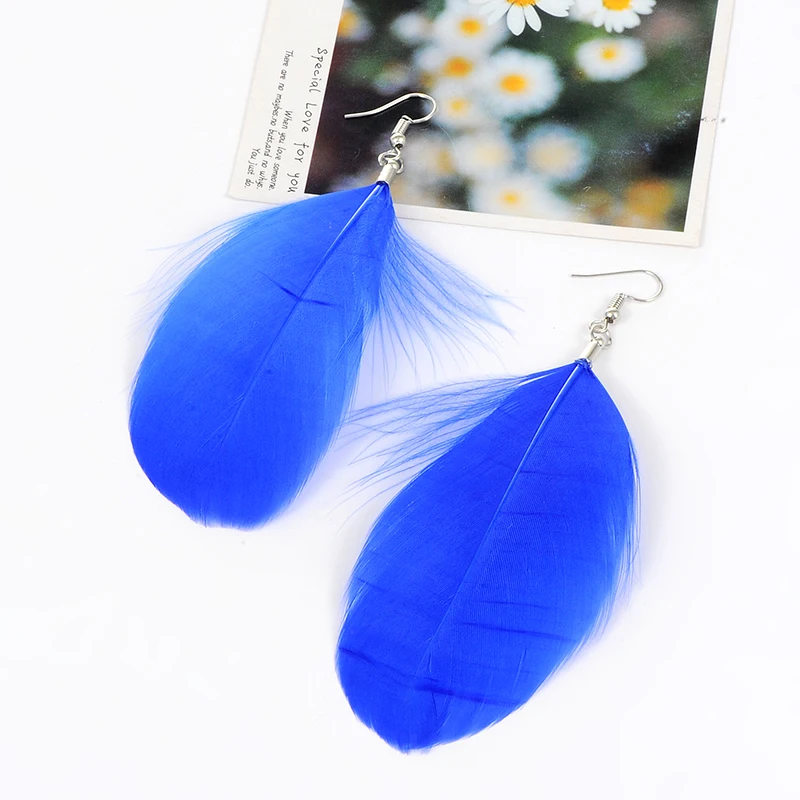 Женские серьги с кисточками ZHINI модные длинные в форме капли|feather earrings|long earringswomen