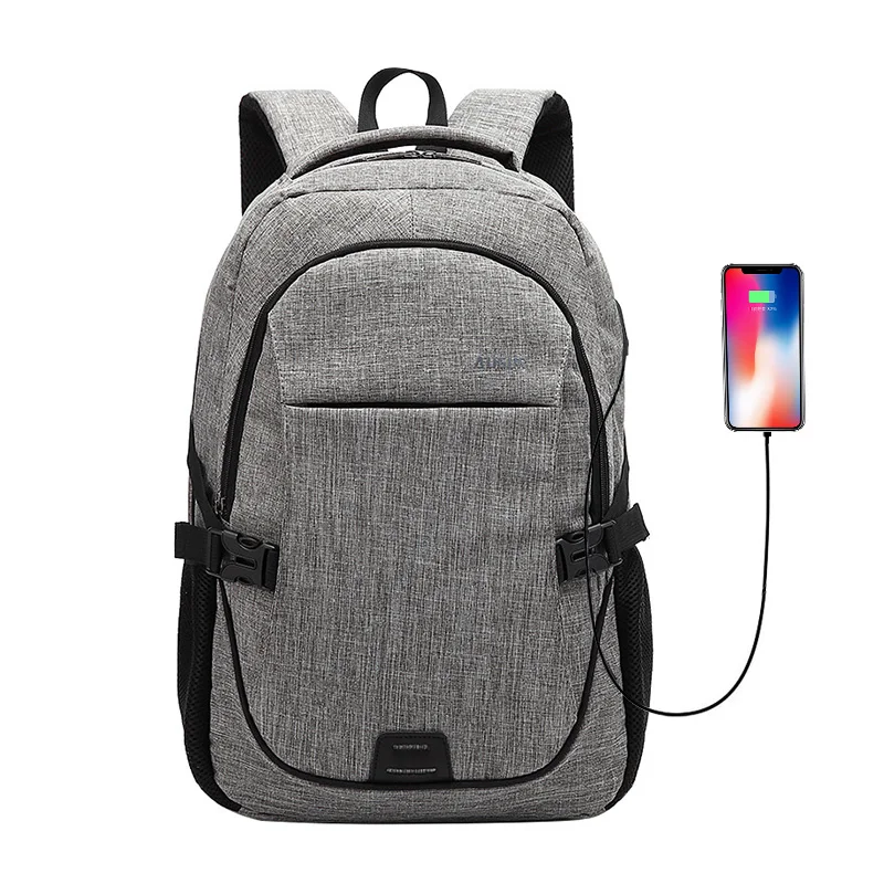 

Oxford Fashion Large capacity Men Backpack bag With USB charge Business Waterproof laptop backpack Male Soild School backpack