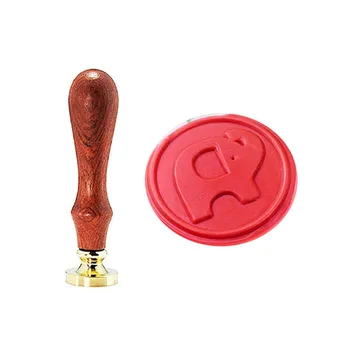 

Signature Custom Vintage Lovely Elephant Custom Picture Logo Wedding Invitation Wax Seal Sealing Stamp Rosewood Handle Set Kit