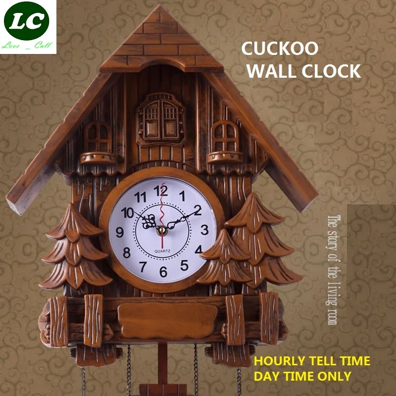 часы настенные с кукушкой античный на стену 16 дюймов Отбор|living room wall clocks|cuckoo
