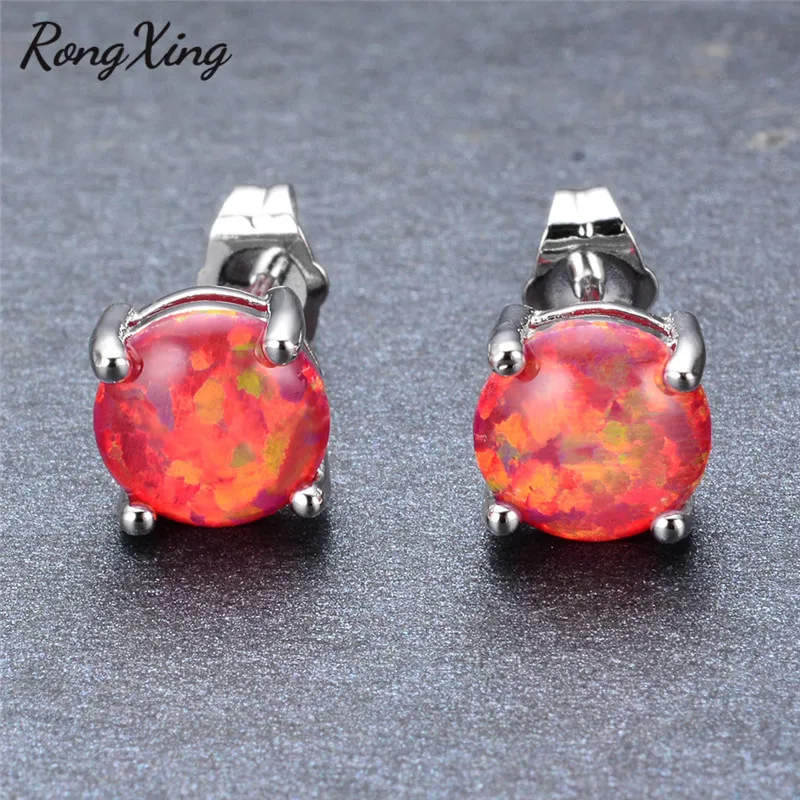 Женские серьги гвоздики с красным опалом|silver stud earrings|sterling silver earringsstud earrings |