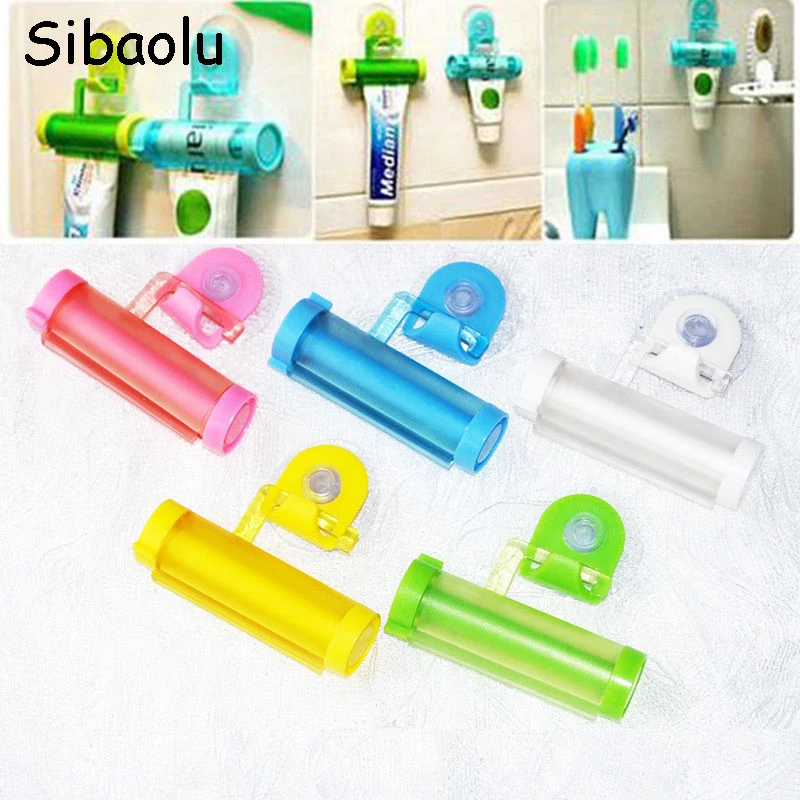 

SIBAOLU 1 pc Plastic Rolling Tube Squeezer Useful Toothpaste Easy Dispenser Bathroom Holder Free Shipping