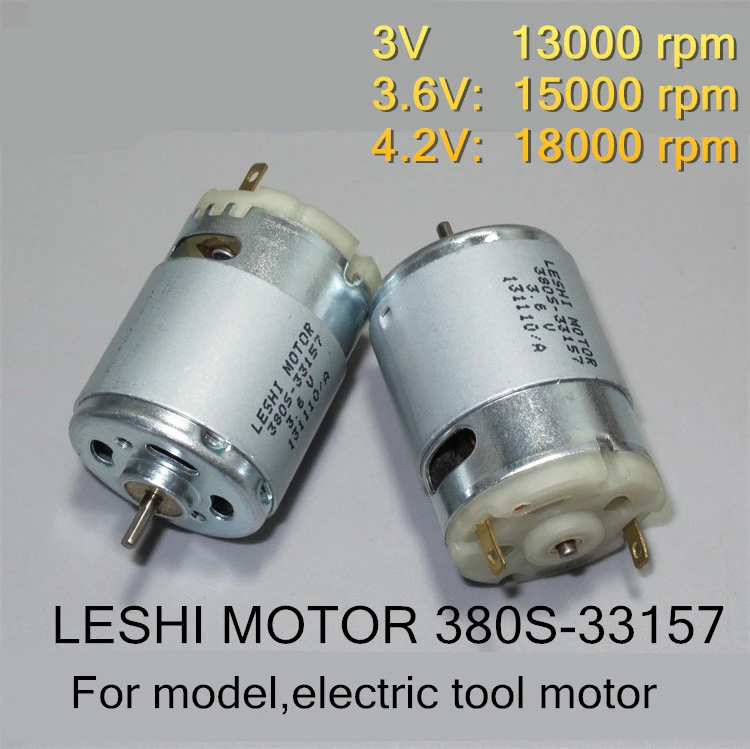 

GOOD! 380S-33157 high speed DC motor,3V3.6V 4.2V 18000rpm For model,electric tool motor