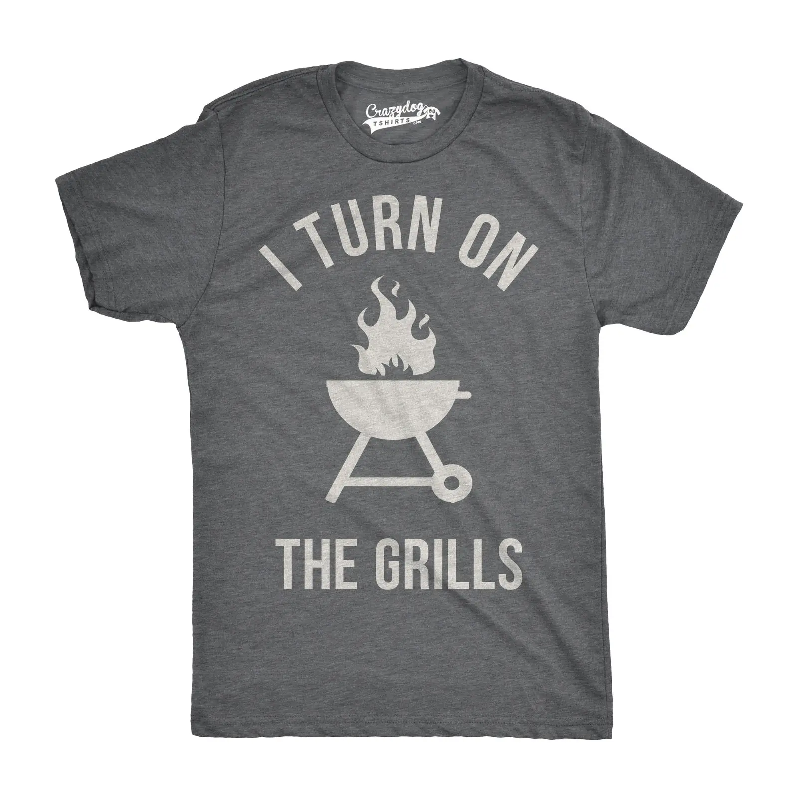 Мужская забавная летняя футболка с надписью I Turn On The Grills (серый цвет) дешевая