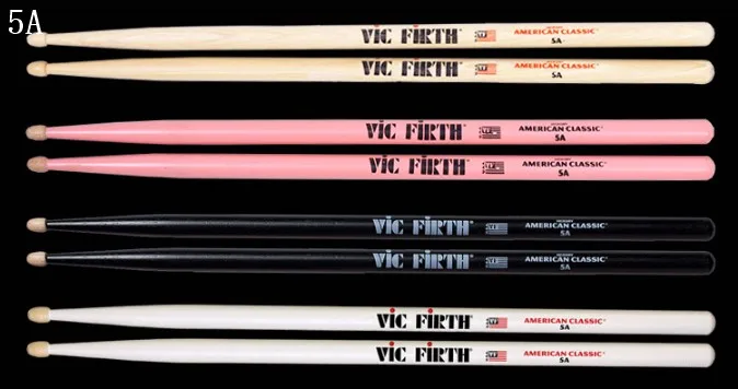 Барабанные палочки Vic Firth Hickory 5A, 5B, 5B Barrel, 7A, сделано в США, несколько цветов барабанные палочки