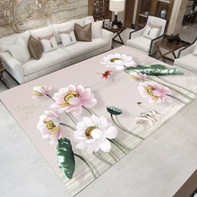 2000 мм* 3000 мм китайского лотоса; 3D ковер Гостиная ковер прикроватный Кофе стол Одеяло дверь кухни, ванной коврик поглощает воду;