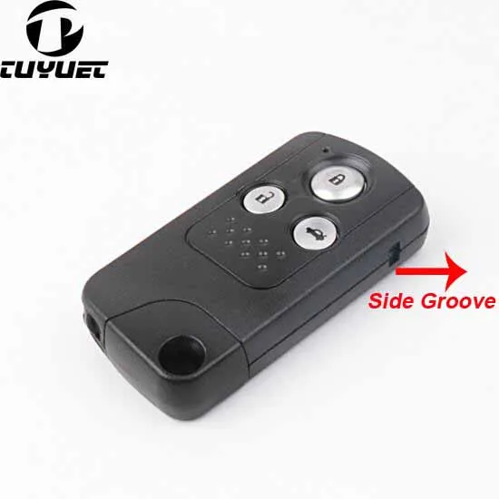 WITH GROOVE BLANK FOB SMART CARD SHELL FOR HONDA ACCORD SPIRIOR SMART KEY CASE 3 BUTTON WITH KEY BLADE