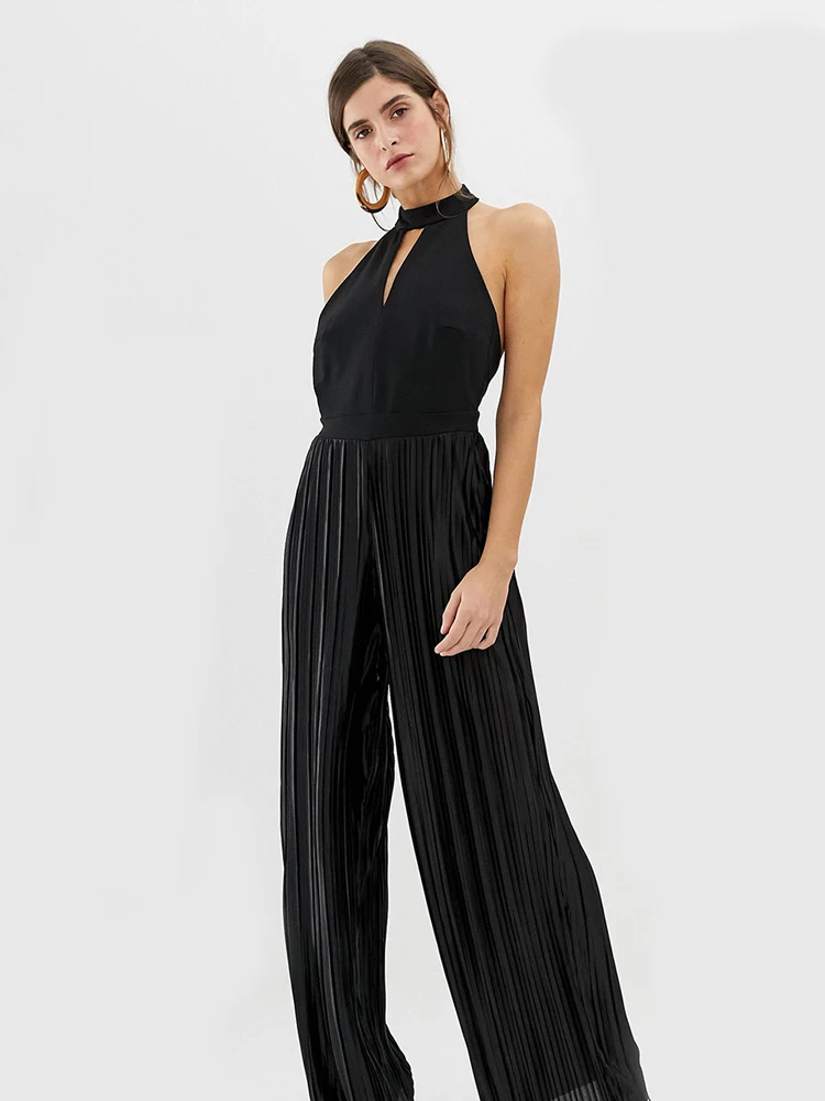 black v cut jumpsuit