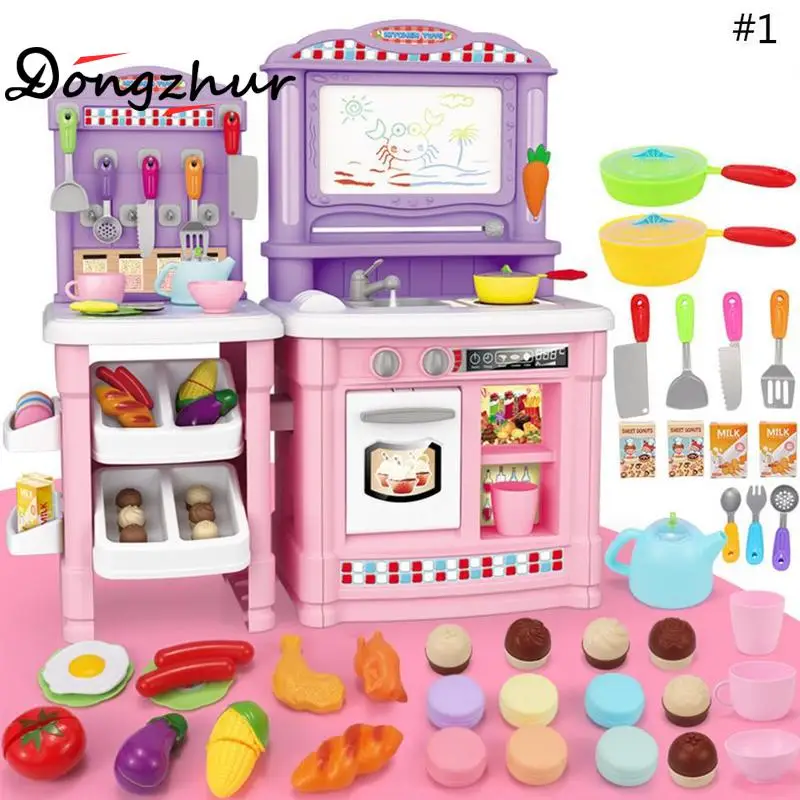 

Dongzhur North American Style Dinner Table Kitchen Model Plastic Children's Simulation Kitchen Baby House Play Educational Toy