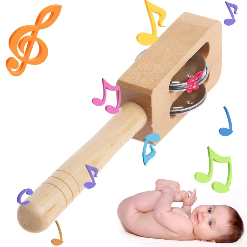 Metal Cymbals With Wooden Handles Musical Instruments Educational Preschool Toy W15in Toy
