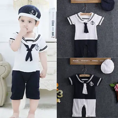 

Pudcoco 2019 Summer Newborn Toddler Baby Boys Romper Infant Soilder Clothes Captain Outfit Gentleman Sunsuit Cute 0-24M SS