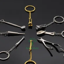 New 8pcs Dental Lab Mixed Keychains Forcep Mirror Handpiece Tooth Impression Tray new coxo dental lab equipment impression material mixing centrifuge alginate mixer deasin