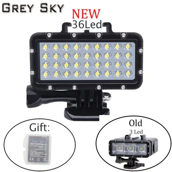 

Hero 5 36 LED Beads Diving Lamp Waterproof Light+1*Battery Set For Gopro 7 6 5 4 Xiaomi Yi 4K+Lite mijia SJCAM SJ8 Accessories