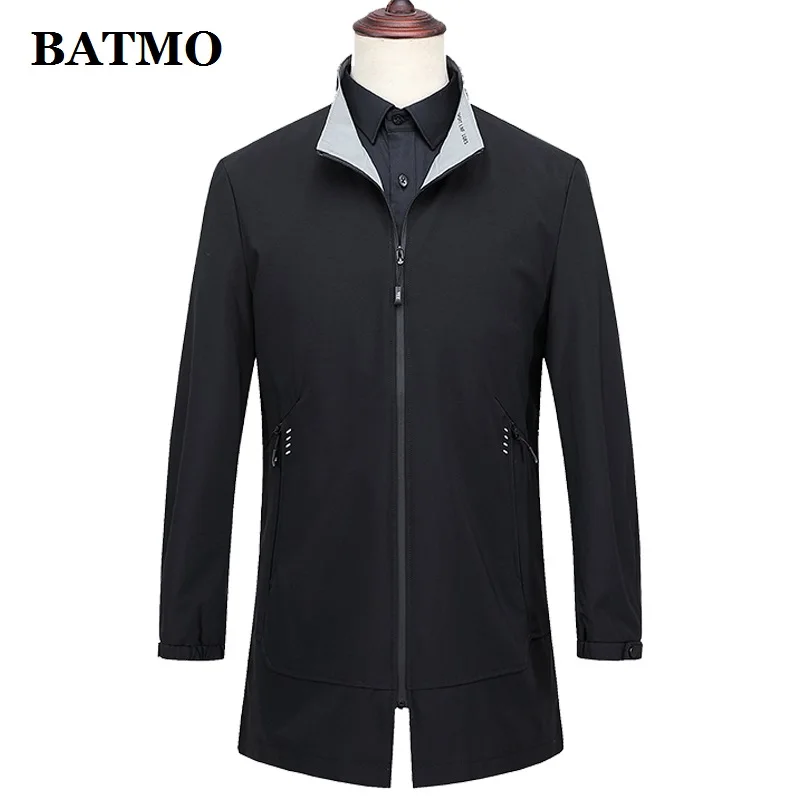 

Batmo 2019 new arrival spring high quality stand collar casual trench coat men,men's casual jacket ,size M to XXXL 1021