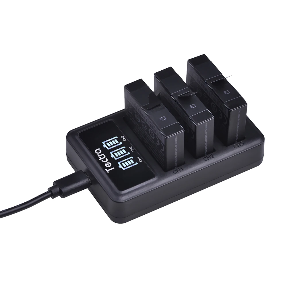 Günstige Tectra 3 stücke 1450 mah Original mi jia 4 karat Batterie + LED 3 Slots USB Ladegerät für Sport Xiao mi mi Jia Action mi ni Kameras Batterie