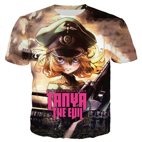 Youjo Senki Saga of Tanya the Evil men shirts 3D printed tshirt funny fashion summer cool shirt for men women unisex casual top