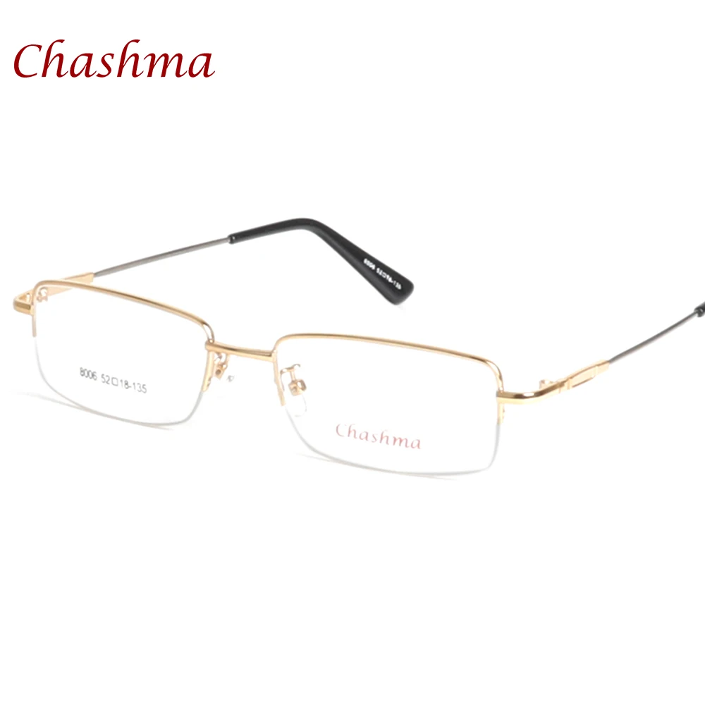 Chashma Brand High Quality Alloy Memory Eyeglasses Gafas Men Half Frame