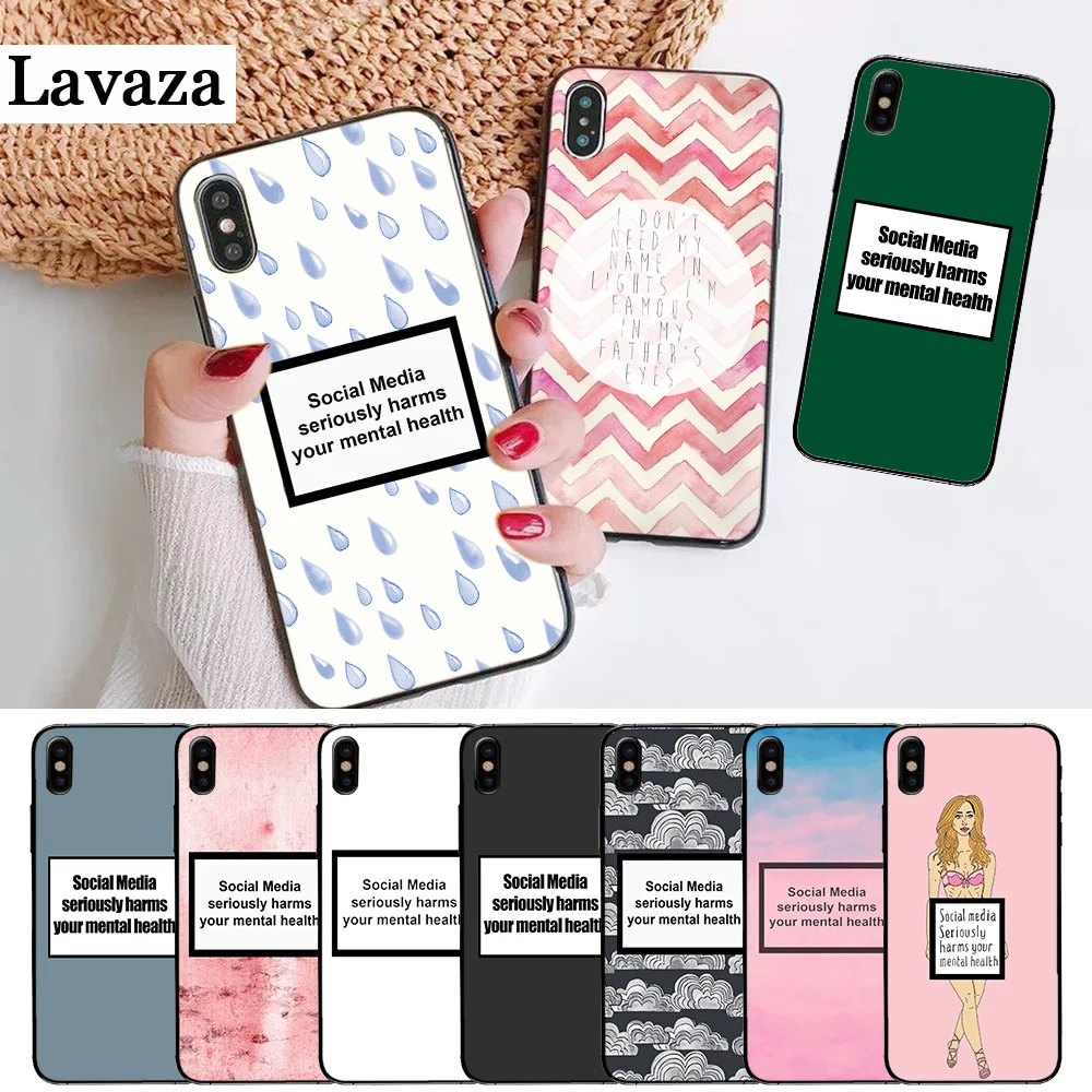 

Lavaza Social media harms you Silicone Case for iPhone 5 5S 6 6S Plus 7 8 X XS Max XR