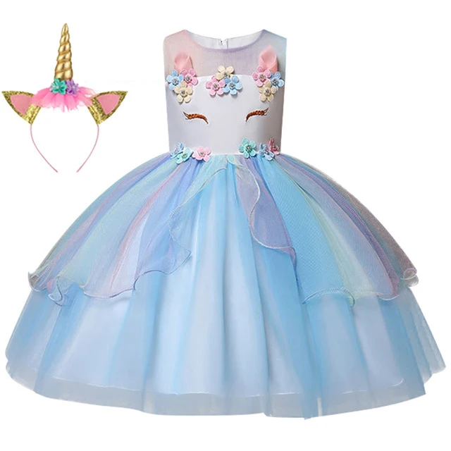 Girls Unicorn Tutu Dress Summer 2019 Rainbow Princess Kids Party Dress Girls Christmas Halloween Pony Cosplay Costume 3-10T Girls Unicorn Tutu Dress Summer 2019 Rainbow Princess Kids Party Dress Girls Christmas Halloween Pony Cosplay Costume 3-10T