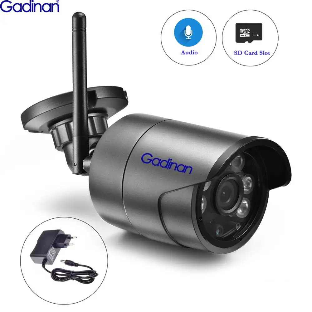 Gadinan Full HD 1080P Аудио беспроводной проводной ИК светодиоды Открытый Wifi IP камера 2MP CCTV камера; sd-карта слот Макс 128G Бесплатный адаптер