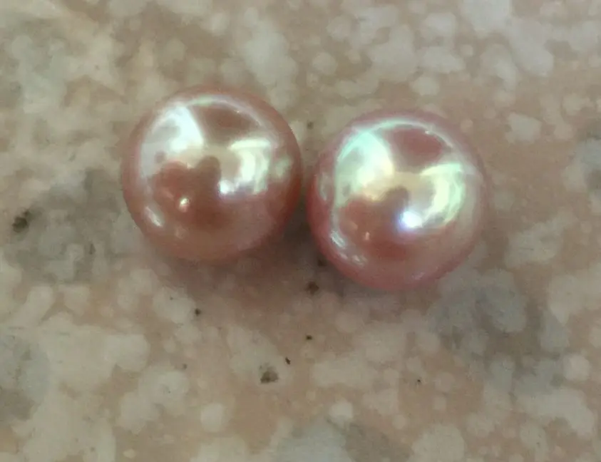 

gorgeous 10-11mm AAA south sea round lavender loose pearl half drilled