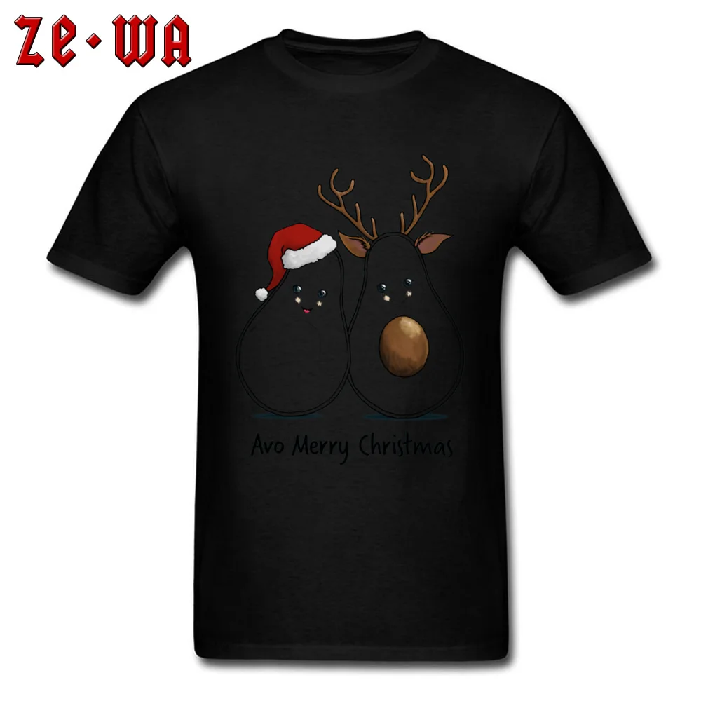 Avo Merry Christmas -4011 Fitted Printed On Tshirts Crewneck 100% Cotton Short Sleeve Tops T Shirt for Men T-Shirt Summer Avo Merry Christmas -4011 black