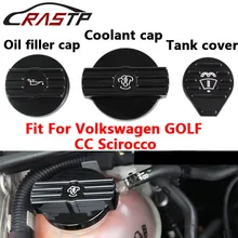 

RASTP-Oil Filler Cap/Coolant Cap /Tank Cover for Volkswgen CC Scirocco Engine Aluminum Protect Cap Cover with Logo RS-CAP010