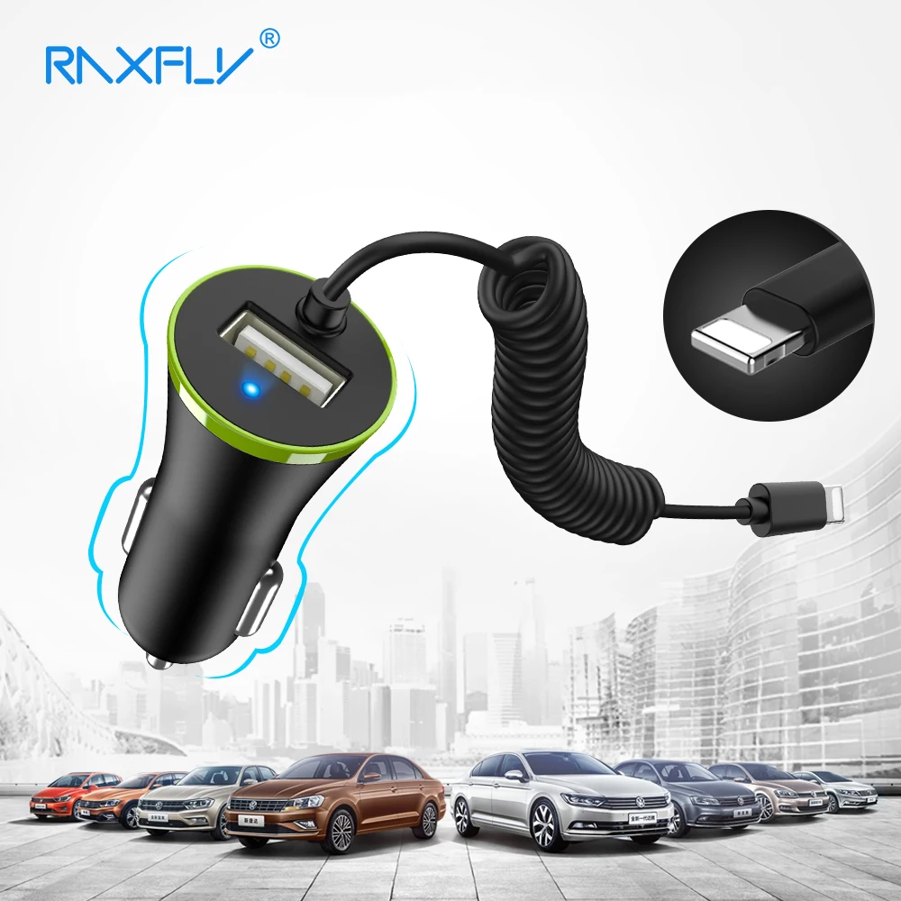 

RAXFLY Mini USB Car Charger For Mobile Phone Samsung S10 S9 Plus For iPhone XS MAX Xiaomi Type C Micro USB Lighting Car Charger