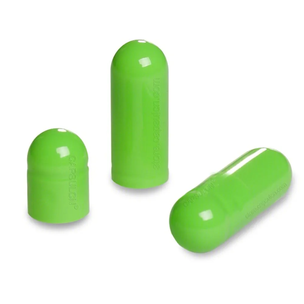 

5000 Pieces / Carton Size 5 Empty Gelatin Capsules For Capsule Filler Machines Green Colored(Separated and Joined)