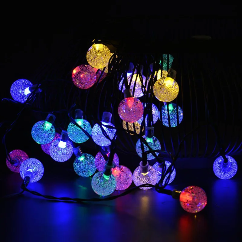 Christmas Solar String Light 20ft 30LED Fairy String Lights Bubble Crystal Ball Light Decorative Lighting for Garden Led Garland (16)