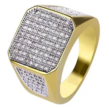 Роскошное модное кольцо для пальца с кубическим цирконием золотого цвета, большие свадебные кольца для мужчин, простые ювелирные изделия с кристаллами, лучший подарок на день рождения