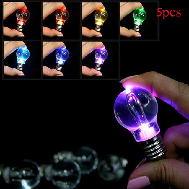5pcs Bulb Key Chains Colorful Light Ring Keychain Lamp 5pcs Bulb Key Chains Colorful Light Ring Keychain Lamp Torch Bag Keyring Men Car Holders