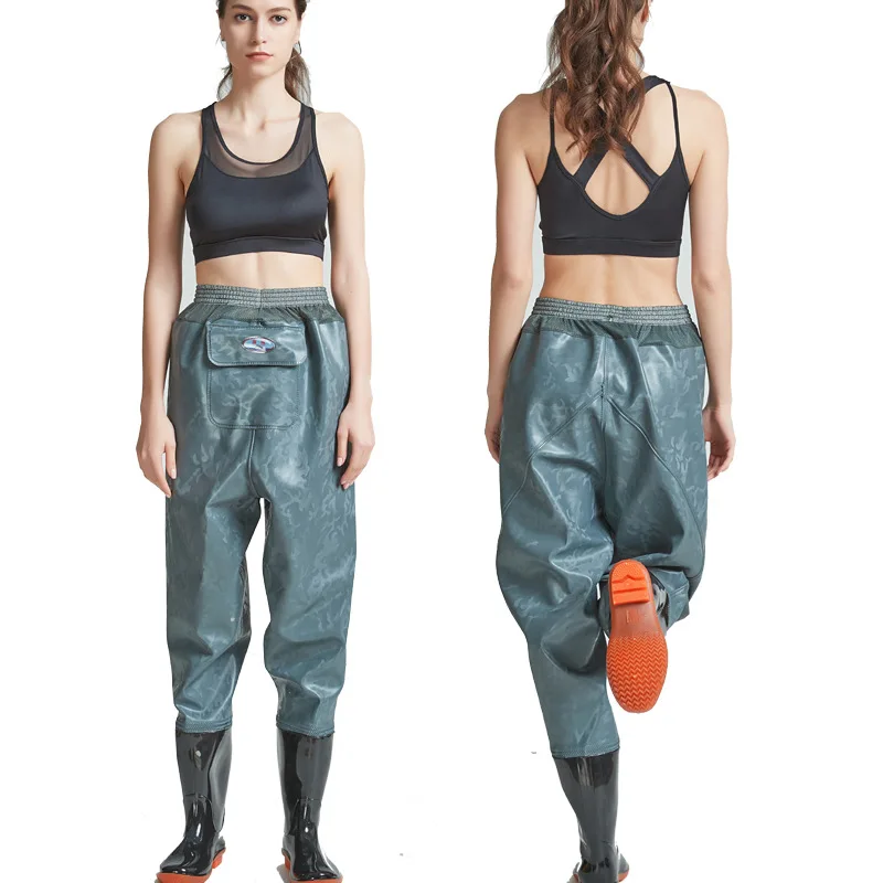 High Jump 0.55mm Useage Outdoor Fishing Waders Boots Pocket Waterproof