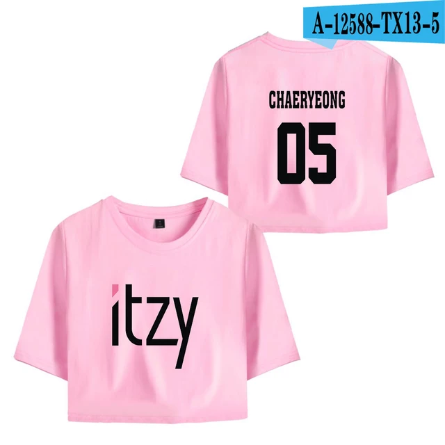 Itzy Korean female singer team Navel Summer Women T shirts Kpop Quality ...