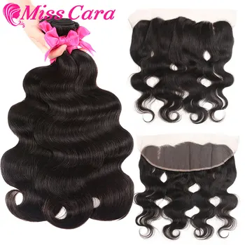

Brazilian Body Wave Bundles With Frontal 100% Human Hair 3 Bundles With Frontal Miss Cara Remy Lace Frontal With Bundles