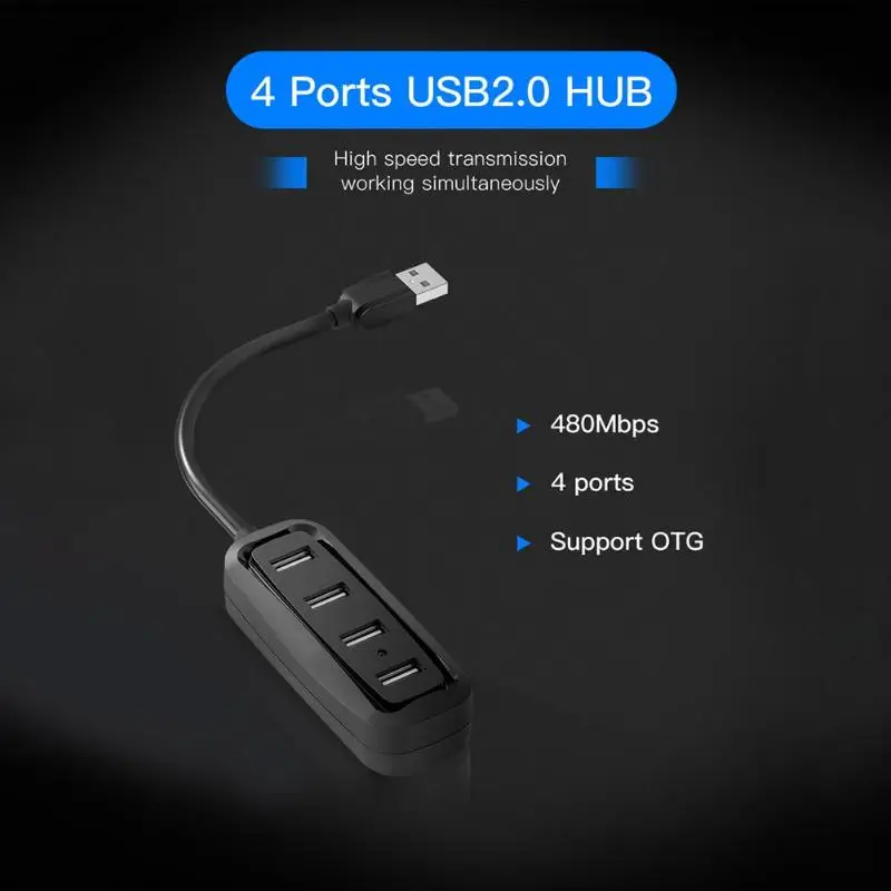 Высокоскоростной 4 порта USB2.0 концентратор usb-адаптер OTG концентратор сплиттер для Macbook