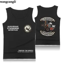 Топы на бретельках для бодибилдинга и мотоцикла с черепами, Летний жилет, футболка без рукавов для фитнеса с черепом и локомотивом размера плюс, майка для спортзала
