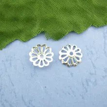 200PCs серебряные позолоченные бусины ювелирных изделий с торцевыми крышками 8,5 мм