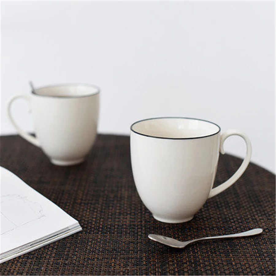 

Ceramic Cup Black And White Mug Coffee Set Porcelain Cup Tea China Classic Fincan Simple Water Cup Mug Milk Creative DDBX054