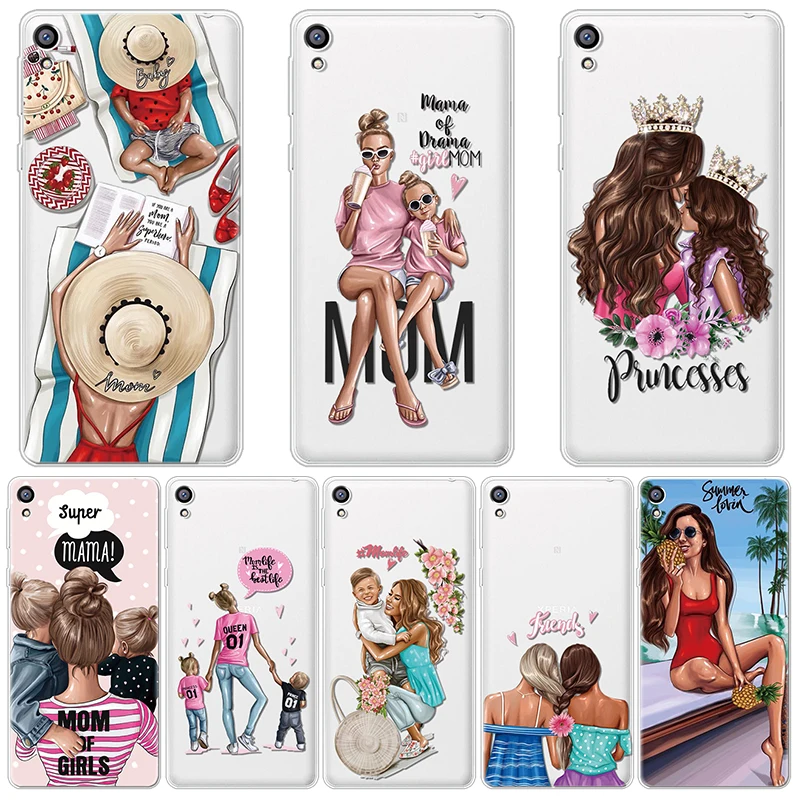 

Fashion Black Brown Hair Case For Sony Xperia XZ 2XA XZ3 XA1 E5 X Ultra Plus Compact Coque For Sony Xperia 10 Case Baby Mom Girl