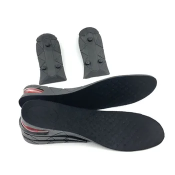 

1 Pair Height Increase PU Shoes Insoles Multi Layer Air Cushion Taller Heel Insert Best Sale-WT