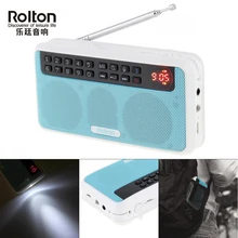 Портативный мини fm-радио Rolton, dab радио portatil am FM radyo, музыкальный плеер, динамик, TF, USB, с ЖК-дисплеем, фонарик