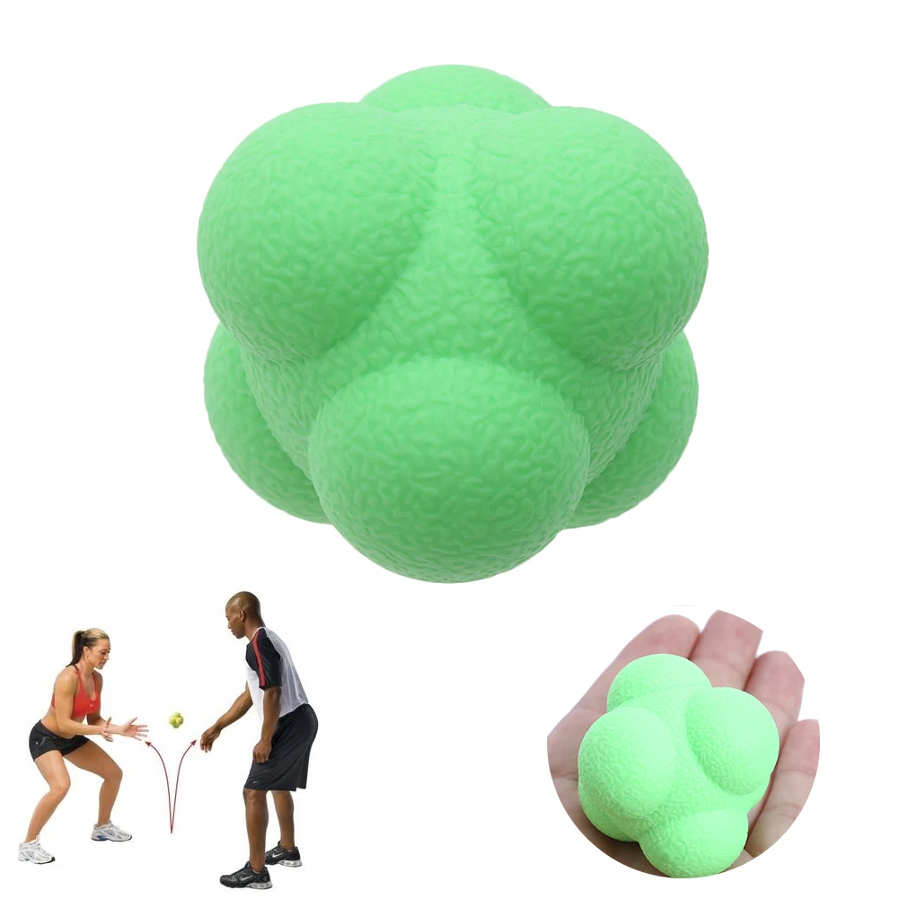 Шестиугольный прыгающий мяч средней сложности большой мяч твердый фитнес тренировка ловкости скорость реакции TRP мяч - Цвет: Зеленый